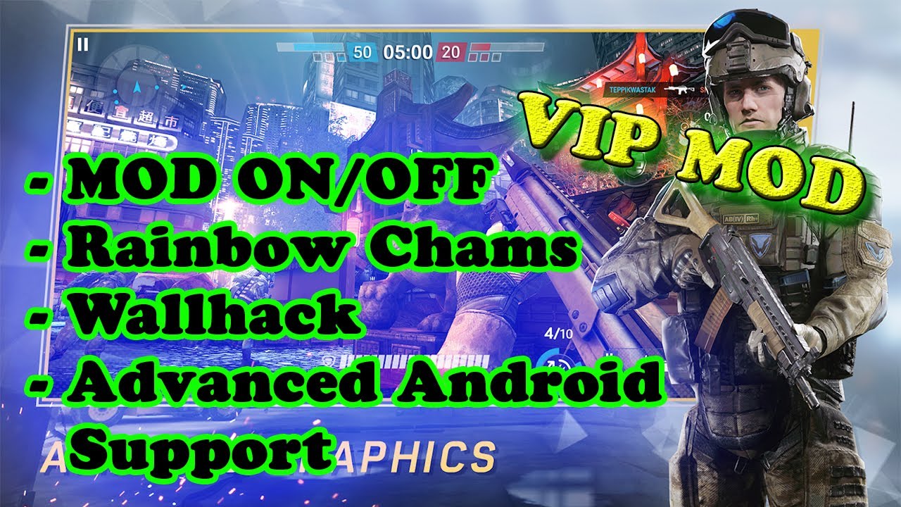 Android VIP - Warface GO FPS gun games PvP MOD Menu APK Rainbow Chams Wallhack  Platinmods