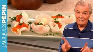Jacques Pepin Makes Crab Chips with Trout Caviar
