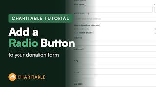 How to Add a Radio Button to Your Donation Form (Charitable)