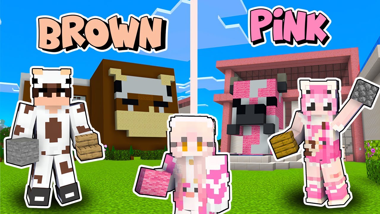 MOOCI & MILO CHALLENGE BANGUN RUMAH 1 WARNA di MINECRAFT