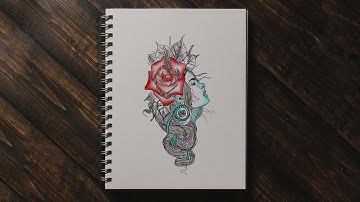 How to Draw Girl with Flowers - Step by Step Tutorial By || Ravi Katiyar || Drawing Diary 2000 ||