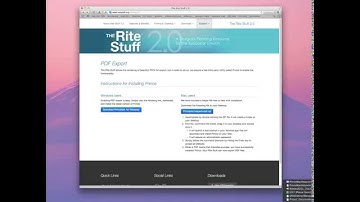 The Rite Stuff 2.0: Getting Started