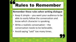 Narrative Writing   Dialogue Part 1
