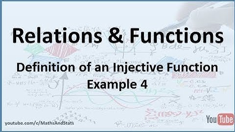 Relations and Functions: Definition of an Injective Function (Example 4)