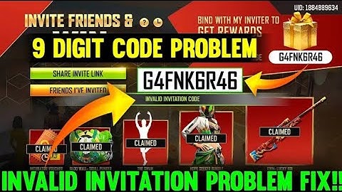 NEW EVENT | INVITE FRIENDS AND WIN INVALID INVITATION CODE PROBLEM | FF NEW EVENT16vis