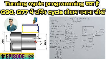 CNC turning cycle programming with G90 AND G77 code | G90 G77 टर्निंग साइकिल प्रोग्राम बनाना सीखें
