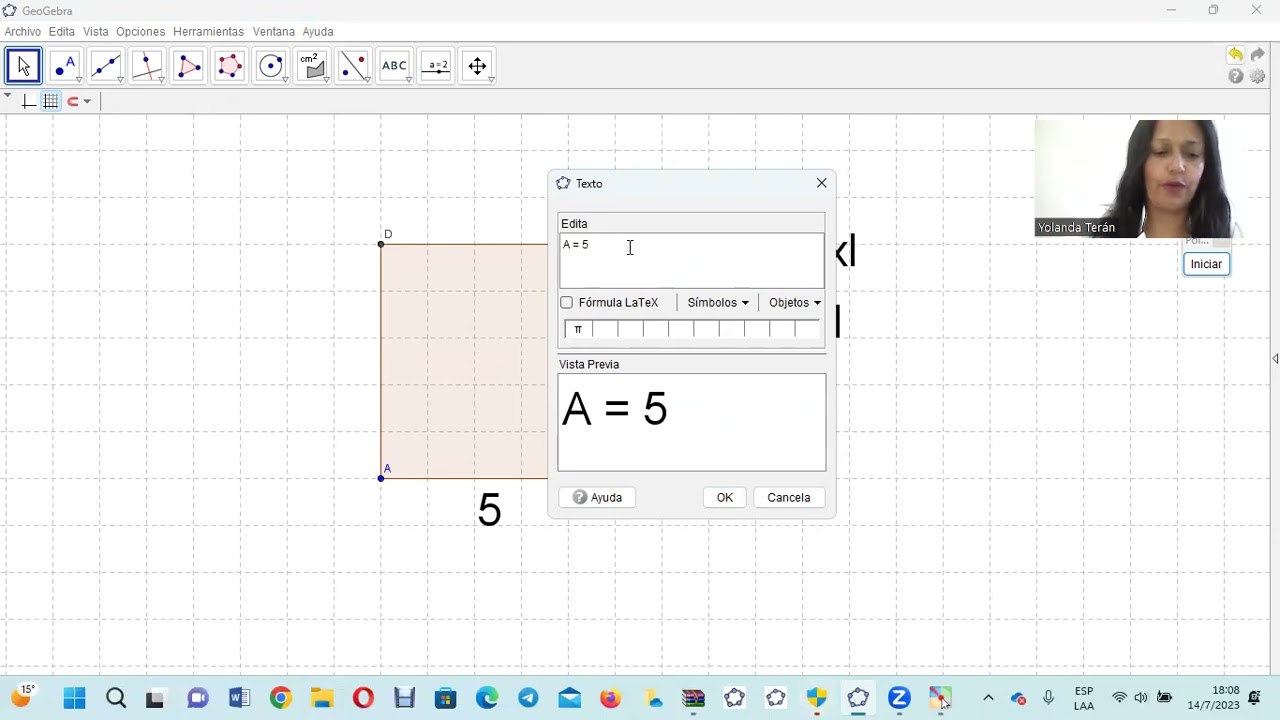 ¿ CÓMO SACAR EL ÁREA DE UN CUADRADO CON GEOGEBRA?