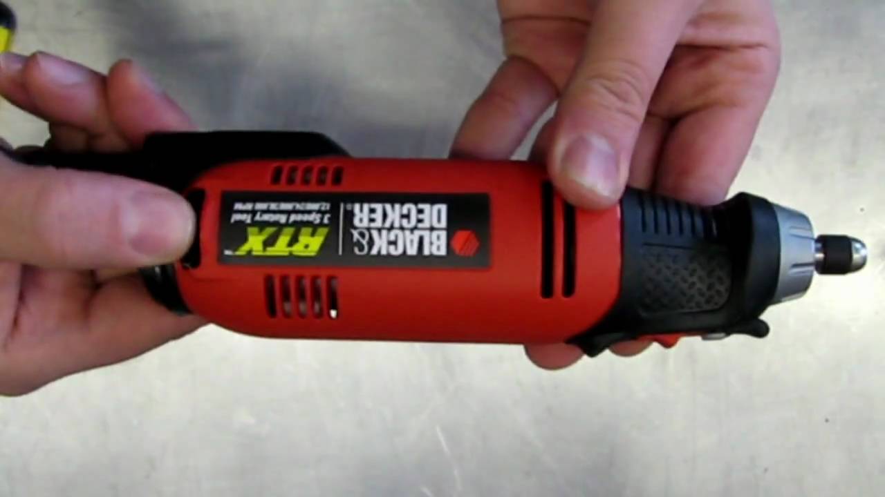 Using the Black & Decker RTX-6 Rotary Tool to cut a metal thread