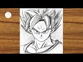 How to draw goku super saiyan blue  easy drawing ideas for beginners  beginners drawing