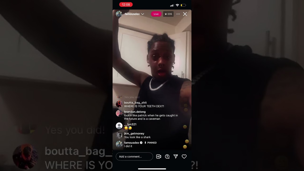 Famous Dex on Instagram Live With No Teeth