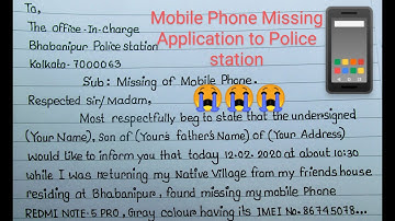 Mobile Phone Missing/Lost Application to Police Station