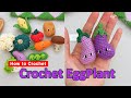 Crochet With Me Tiny Eggplant Amigurumi Adorable Amigurumi Veggie 