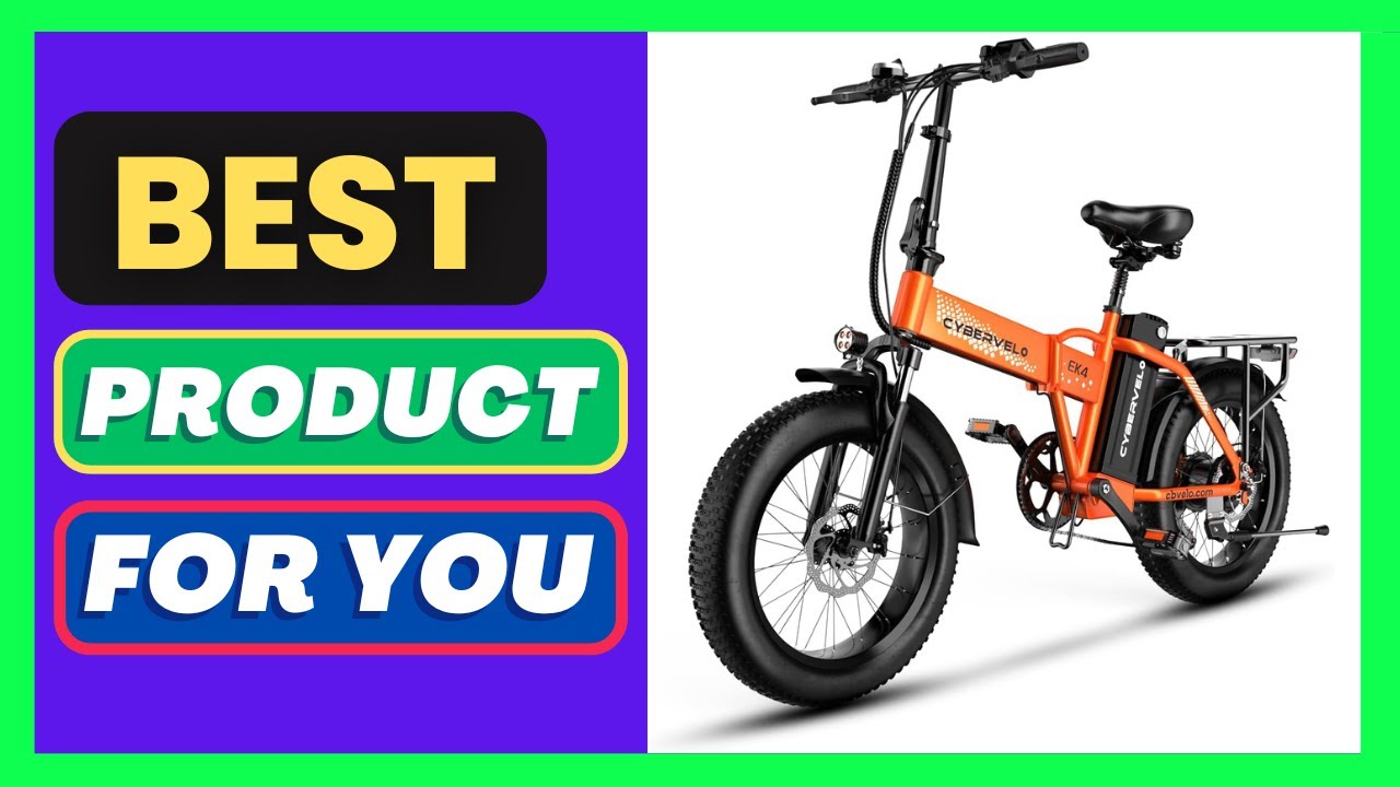 Cybervelo 1000W Folding Electric Bike, 48V 20.8AH Large