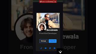 🔥BEAUTIFUL PROFILE CARD USING HTML AND CSS🔥|@becodewala #html #css  #profilecard  #shorts