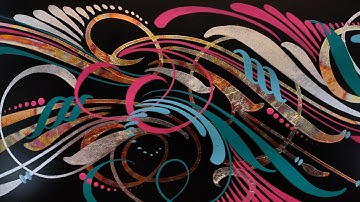 Pinstriping: Variegated and Silver Leaf Scroll Design (Finished Art)