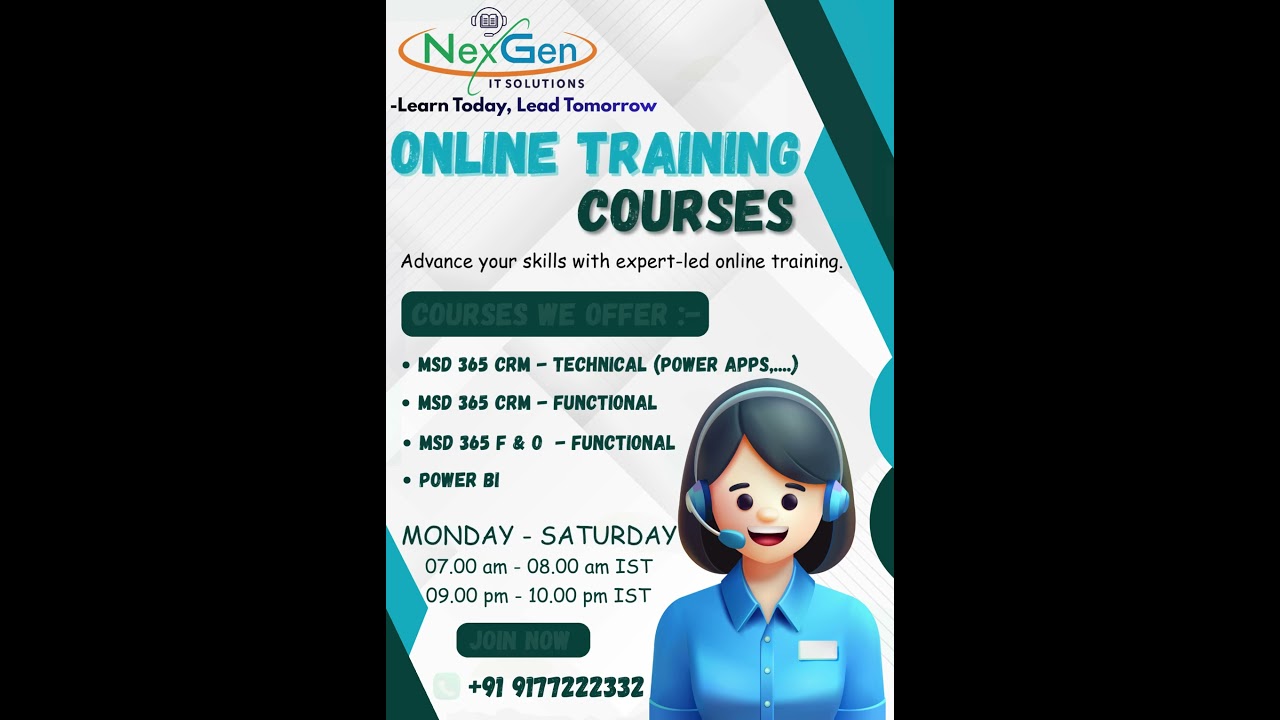 🚀 MS Dynamics 365 CRM | F&O | Power Bi – NexGen IT Solutions 🎓 