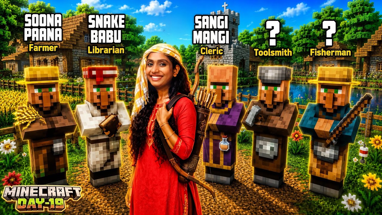 Minecraft Day 19 - Naming Ceremony For My Villagers Gone Wrong 🤣 !