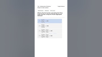 12th Math Stats Price Index Simple Aggregate Method