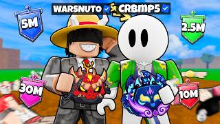CRB et Warsnuto en 2v2 vs Tous les Bounty sur Blox Fruits !