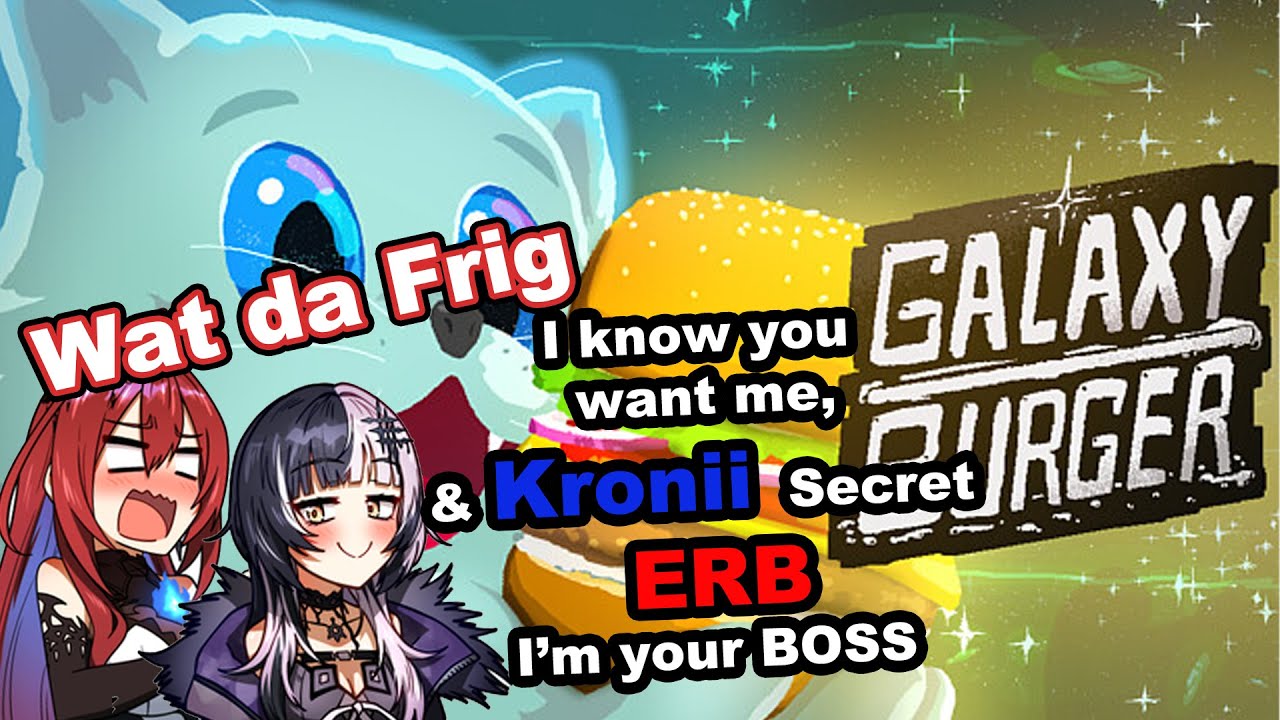 Shiori and Elizabeth trying to sell BURGAR in Galaxy |  『Hololive』