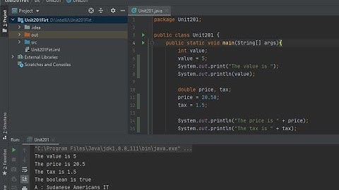 Chapter 2: Java Fundamentals. variable declarations.