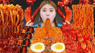SPICY SEAFOOD BOIL MUKBANG 매운 해물 한판 먹방 모음! OCTOPUS&ENOKI MUSHROOM&NOODLES EATING SOUNDS | HIU 하이유