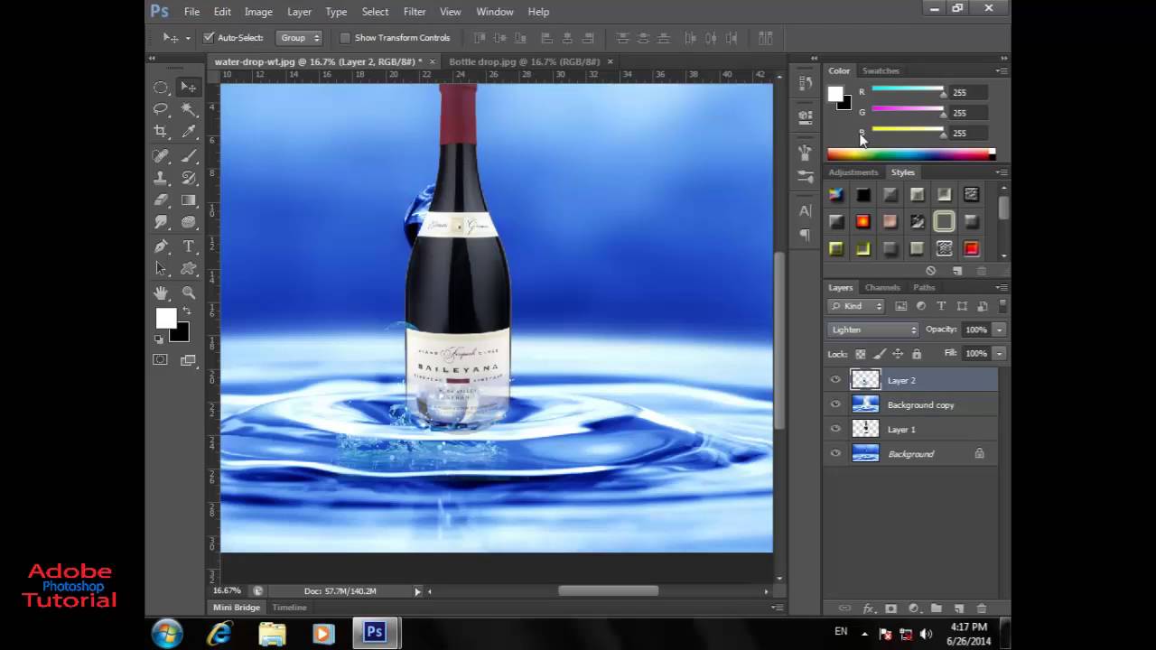 How to designs Bottle drop with adobe CS6 videos Adobe