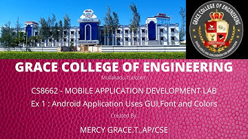 GRACE COE– CSE – MAD LAB – EX NO:1 – DEVELOP AN APPLICATION THAT USES GUI COMPONENTS, FONT , COLOURS
