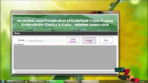 Final Year Projects 2015 | Modeling and Prediction of Rain fall Using Radar Reflectivity