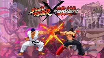 Ryu vs Jin Kazama [All Transformation] - Tekken X Street Fighter l Capcom X Namco
