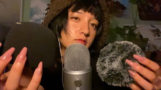 ASMR| Mic Scratching, Foam & Fluffy Mic Covers (with whispers) 😴