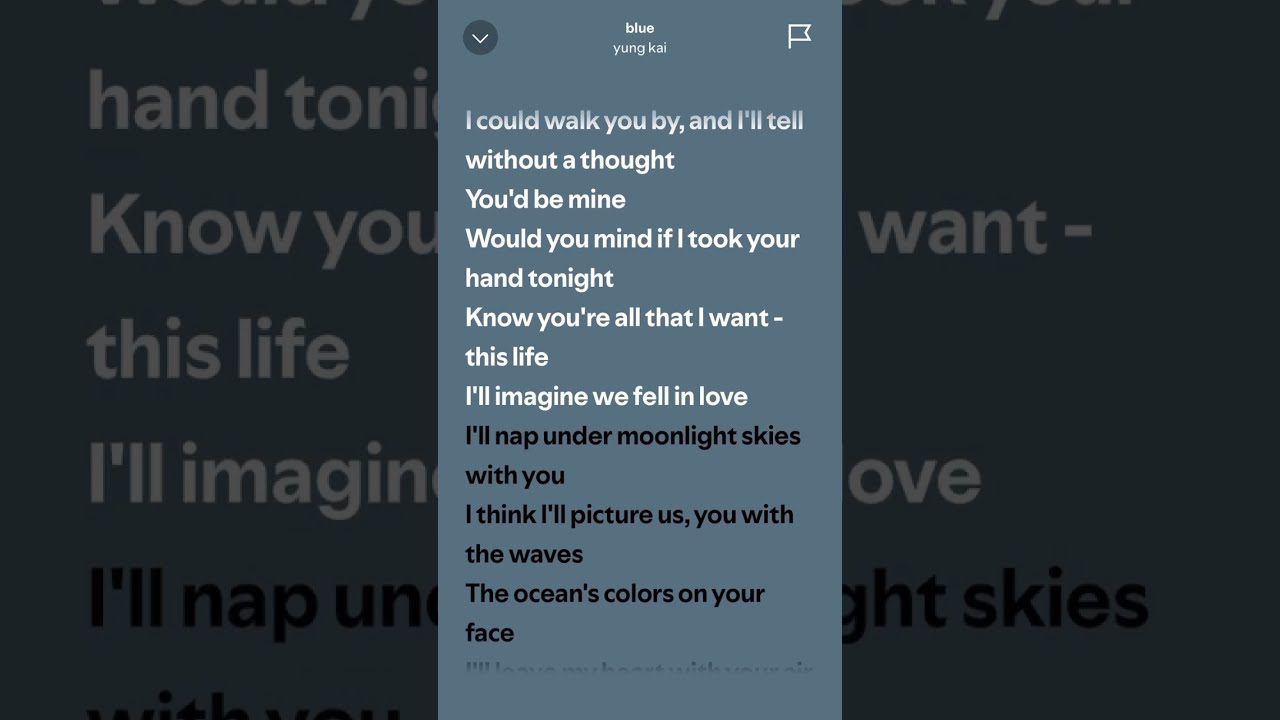 Blue - Yung kai #music #lyrics #song