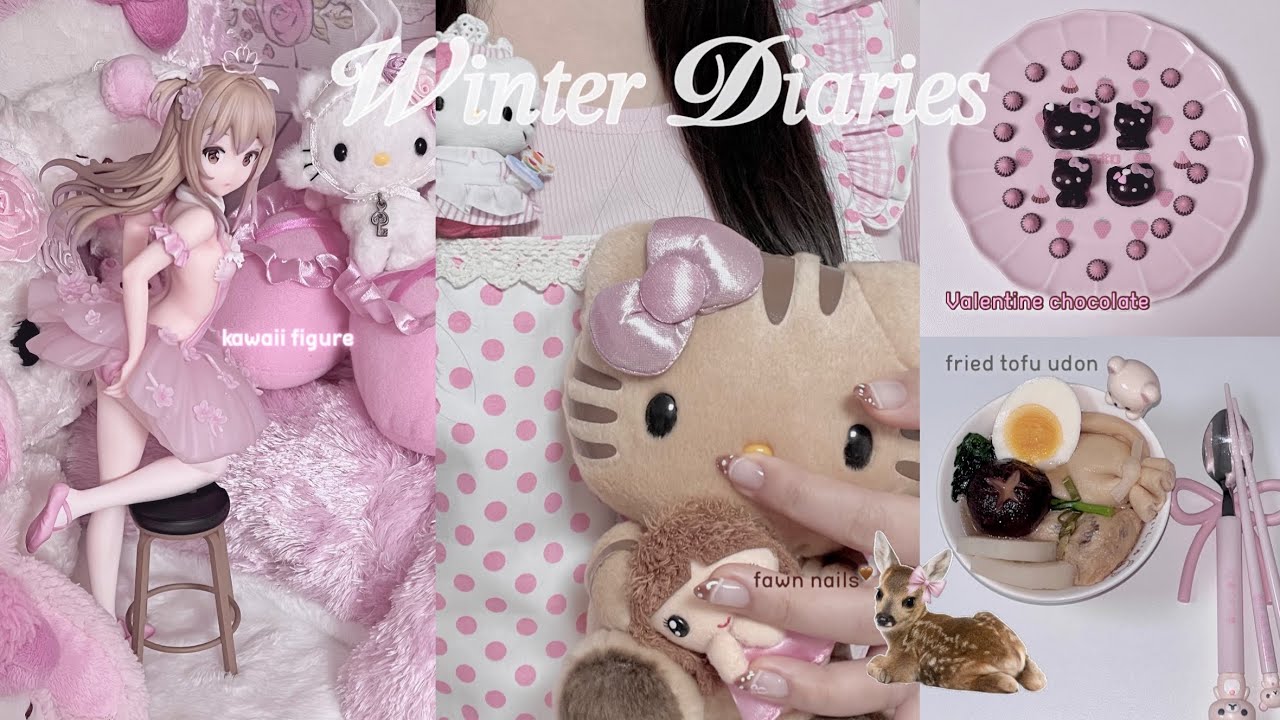 집순이의 겨울 일기 winter diaries ❄️ 유부주머니 우동🍜 ⋆ 미소녀 피규어 수집! ⋆ 🍫 발렌타인초콜릿 만들기 ⋆ shoujo girl vlog