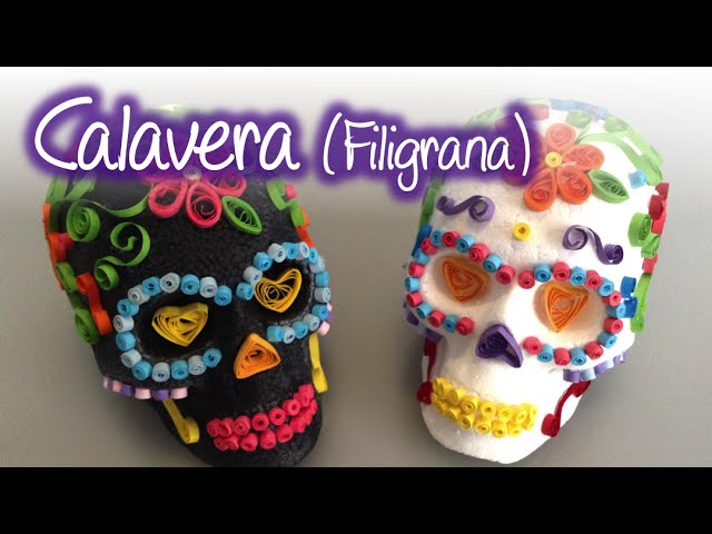 Calaveras decoradas con filigrana , Quilling skulls 