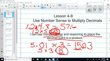 Lesson 4-8  Use Number Sense to Multiply Decimals Envision 2020