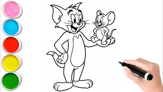 Çok Kolay Sevimli Tom Ve Jerry Resmi Çizimi, Tom Ve Jerry Resmi Nasıl Çizilir, Sevimli Resim Çizim