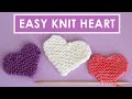 Easy Heart Knitting Pattern in Garter Stitch