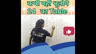 😲कभी नहीं भूलोगे 24 का Table #maths short trick /# mathstrick #viralshort tric table