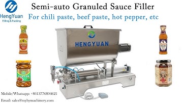 Semi-automatic Granuled Sauce Filler with mixing hopper applied in 100-1000g chilli patse