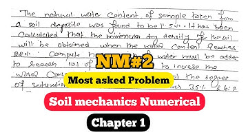 Soil Mechanics Numerical | Chapter 1 | Most important Questions | TU.PU.KU.POU