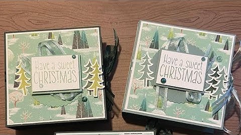 Stampin up Christmas box card treatbox using Sweet Gingerbread and Santa express dsp