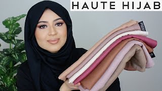 HUGE HAUTE HIJAB TRY ON HAUL | BAMBOO WOVEN HIJABS IN CAMEL, FAWN, CHESTNUT, DUSTY LAVENDER & MORE! screenshot 4