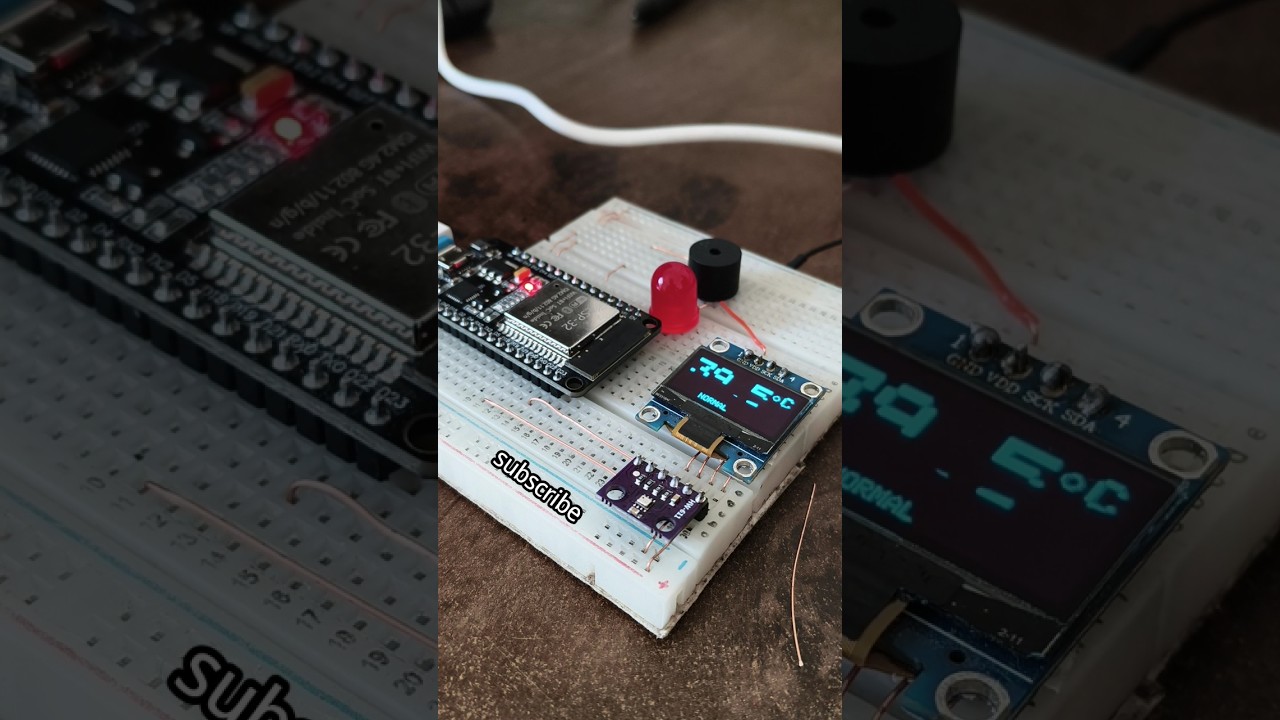 🔥 ESP32 Overheat Warning System | Real-Time Temperature Monitor #shorts #esp32project
