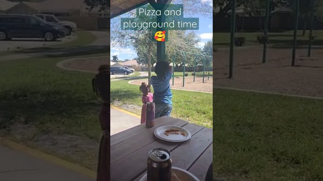 We At The Playground | Swing And Slide Time With 🍕😋