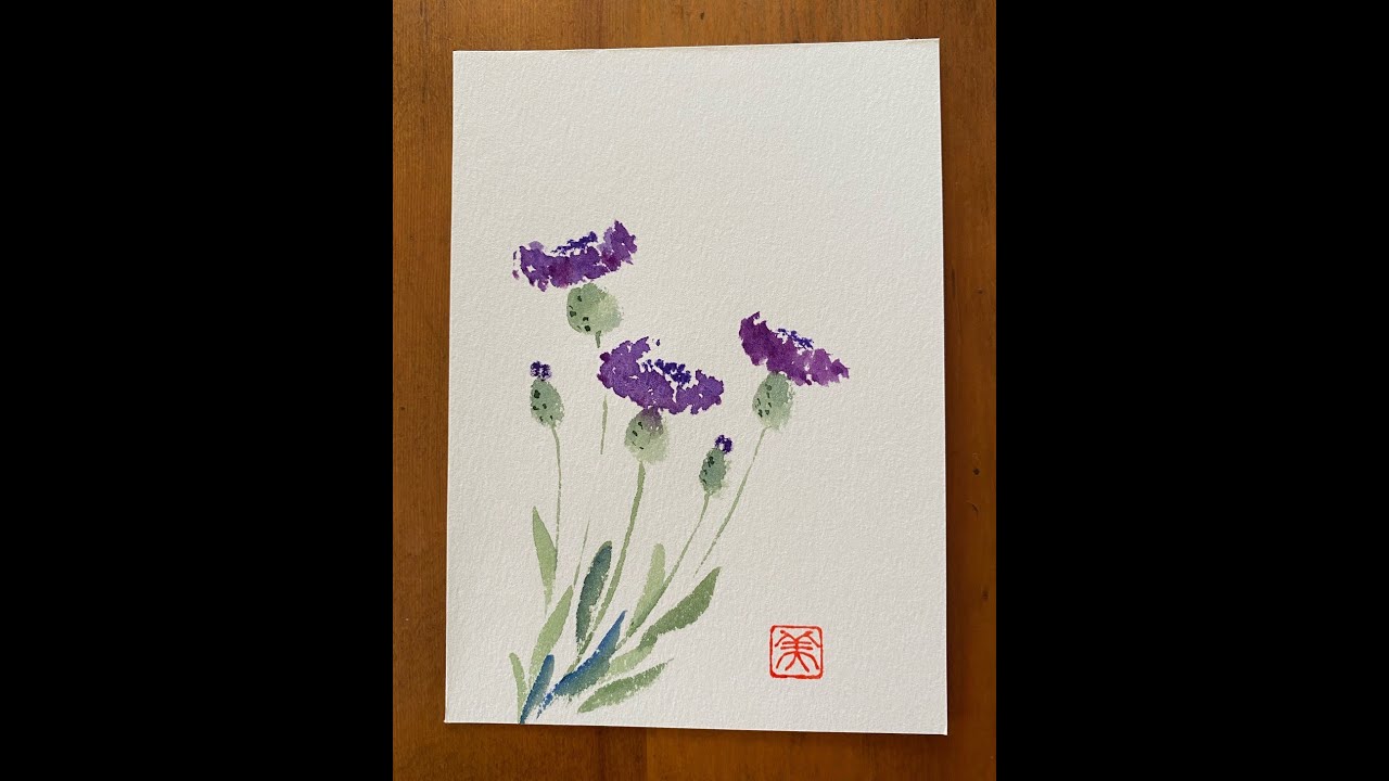 誰でも描けるハガキ絵 矢車草 ヤグルマギク 水彩画 花 手書き Yarrow Grass Cornflowers Watercolor Flowers Handwriting Youtube