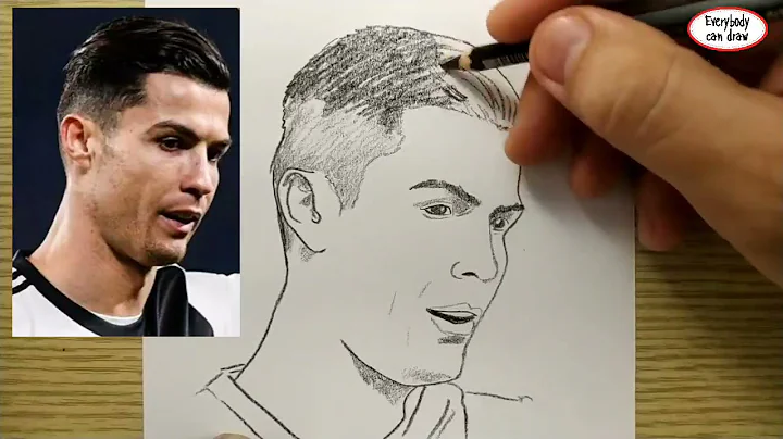 VERY EASY , How to draw cristiano ronaldo / cr7 , football player / learn drawing academy