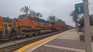 Eastbound BNSF Intermodal departs Fullerton with H1 BNSF 1118