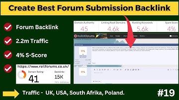 Create High Quality Forum Backlink for Your Site | Backlink for Rail, and  Transportation Industry