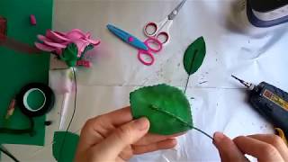 eva ile evagül e yaprak yapımı / yapma çiçek yaprağı yapılışı / detaylı anlatım