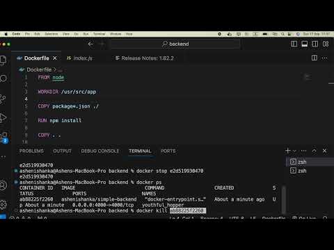 Docker: [nodemon] app crashed - waiting for file changes before starting. Container is not stopping
